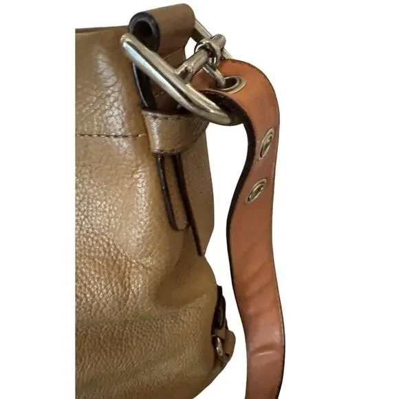 COACH VINTAGE SHOULDER BAG PEBBLED ORANGE LEATHER DUFFLE PURSE - Picture 5 of 16